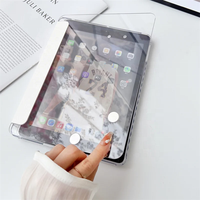Étui pour iPad Air 3 4 5 6 7 8 9 10ème génération Pro 11 12.9 13 pouces 2024 M4 2025, coque transparente rigide pour tablette avec support rotatif