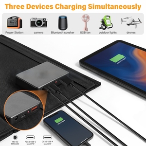 Alecter <b>Solar</b> 40W 22% Efficient Lightweight Waterproof <b>Portable</b> Monocrystalline Silicon Foldable <b>Solar</b> <b>Panel</b> USB - Product Image 4