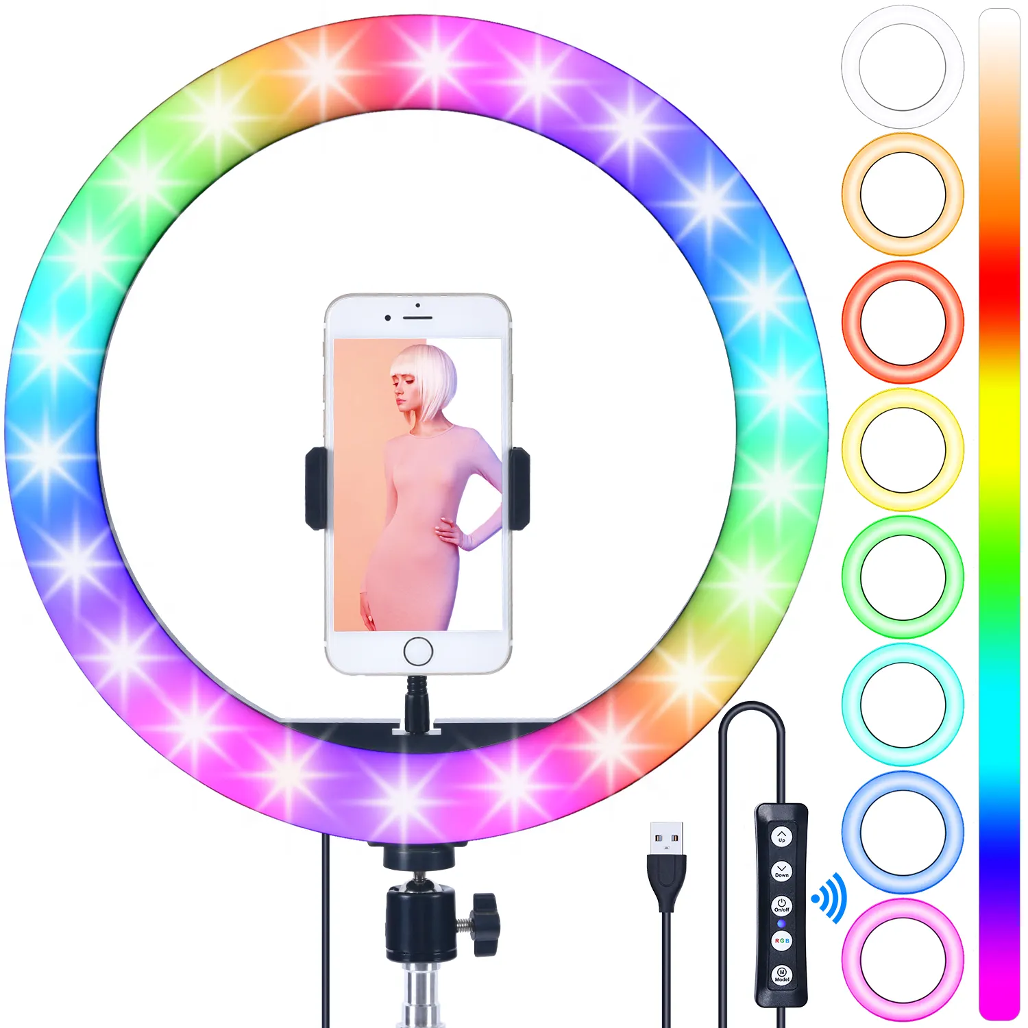 도매 12 인치 Usb 뷰티 비디오 스튜디오 사진 서클 링 램프 Dimmable Selfie Led 링 라이트 2m 삼각대 스탠드 메이크업