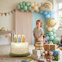 Ballon gonflable en aluminium pour décoration d'anniversaire, OEM ODM, style INS, en forme de gâteau, arc-en-ciel, soleil, cadeau de fête, jouet