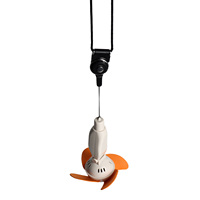 Ventilateur de cou portable rechargeable 800 mAh, 3 vitesses, rotatif et puissant, avec câble de charge pour utilisation en voiture