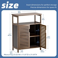 Armoire de rangement haute en bambou, cubes de rangement, organisateurs, armoire à outils, étagère de présentation, accessoires de salle de bain, noyer