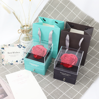 Nieuwe Productideeën 2023 Bewaard Eeuwige Eeuwige Rode Roos Juwelendoos Met Ketting Voor Vriendin