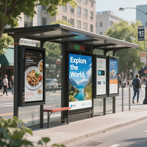 For Cosun Design Outdoor Smart <strong>Bus</strong> Shelter Station LED Display <strong>Board</strong> Small <strong>Bus</strong> Smart <strong>Advertising</strong> Station - Product Image 1