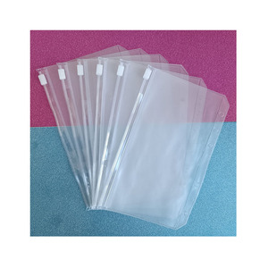 A5 A6 A7 Frosty PVC Bền Linh Hoạt <span class=keywords><strong>6</strong></span>-Lỗ Nhựa Trong Suốt Dây Kéo Túi Rõ Ràng Tiền Mặt Ví Phong Bì Cho Ngân Sách Chất Kết Dính - Product Image 1