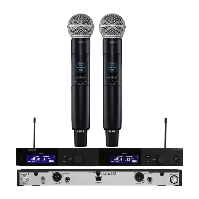 SLXD24D B58 SLX D 2-Channel SM 58 Beta58 Professional UHF Wireless Microphone System for Church School SLXD4