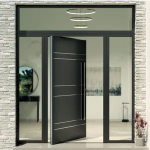 高品质木质设计门二级玻璃德国五金家居豪华枢轴门