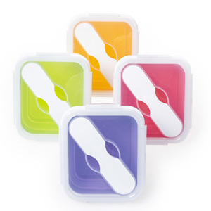 100% food grade BPA freee wholesale airtight silicone lunchbox collapsible food storage containers