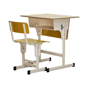 Ensemble de bureau et de chaise d'école à hauteur réglable, plateau en MDF, cadre en acier, mobilier pour étudiants pour la salle de classe - Product Image 5