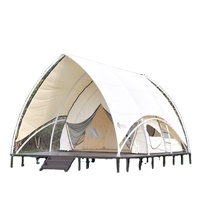 Carpa Mega-Tent Tipo Velero para Glamping y Camping al Aire Libre, Doble Capa, Impermeable, Tela Oxford 1680D, Uso en las Cuatro Estaciones