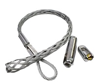 Chaussette de traction robuste en treillis métallique galvanisé avec pivot à roulement à billes et ensemble de manilles pour le tirage de câbles électriques