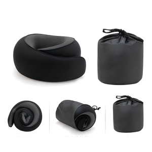 <span class=keywords><strong>Oreiller</strong></span> de voyage à capuche pour le soutien du cou, en mousse à mémoire de forme, portable, pliable en forme de U, avec sac de rangement - Product Image 3