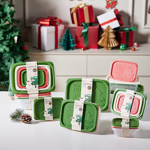 Caja de sellado de alimentos transparente de gran capacidad, refrigerador de cocina de mantenimiento fresco de Navidad, almacenamiento de frutas y verduras, ocasión de fiesta - Product Image 2