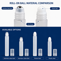 1 Buah Botol Roll-On Plastik Buram 5Ml 10Ml dengan Bola Baja/Plastik Kosong Isi Ulang Parfum Minyak Esensial Perjalanan Grosir