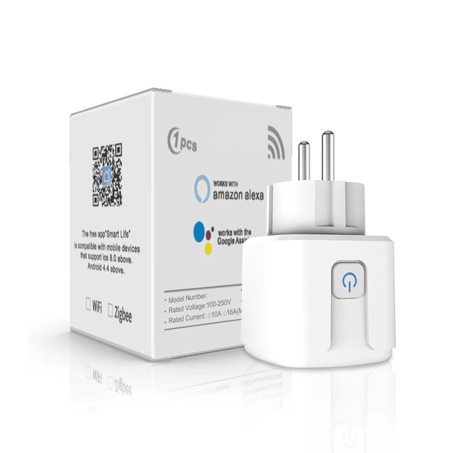 16A EU/US Alexa Google Smart Home Tuya Smart Power Strip Socket Remote Control Mini Wifi Smart Plug