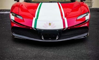 Harga grosir kit badan gaya OEM untuk Ferrari SF90 rok samping bibir depan serat karbon kering diffuser bungkus sudut depan