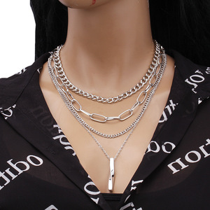 Collar de Moda en Capas, Diseño Geométrico con Borlas, Cadena Múltiple Dorada, Joyería de Aleación de Zinc para Mujer - Product Image 2