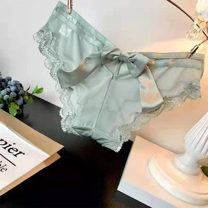String en dentelle, culotte sexy de style européen et américain, grande nœud papillon pour femme, dos ajouré, culotte confortable en soie glacée, érotique - Product Image 1