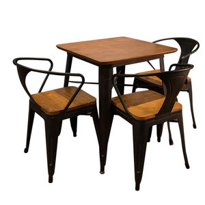 Muebles de exterior retro de metal, mesas y sillas de café de hierro, informal boss, habla de nostálgica, mesa de madera sólida, sillas de restaurante - Product Image 2