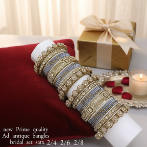 PADMAWATI BANGLES PRIVATE LIMITED Luxury Tungsten Gold Plated Multi Color Indian Traditional Women's Bangles Set for <b>Gift</b> Party - Product Image 3
