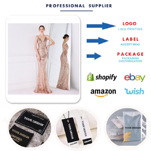 Vestidos de lujo para mujer Vestidos de noche Sin mangas con cuello en V Sirena Lentejuelas Vestidos de dama de honor Boda Vestidos de baile elegantes - Product Image 2