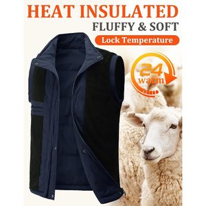 Chaleco Acolchado de Invierno para Hombre FOXA, Chaqueta sin Mangas con Forro Polar Grueso, Azul S, Chaleco Deportivo para Senderismo y Actividades al Aire Libre - Product Image 2