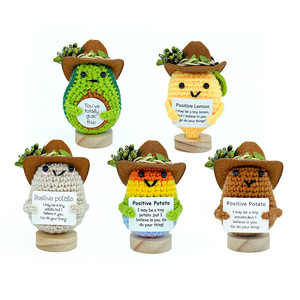 Muñecos <span class=keywords><strong>de</strong></span> Ganchillo Hechos a Mano, Tejidos con Lana, con Forma <span class=keywords><strong>de</strong></span> Patata y Pepino, Adornos <span class=keywords><strong>de</strong></span> Escritorio con Energía Positiva, Regalo - Product Image 2