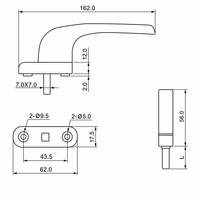 Poignée de fenêtre à battant en alliage de zinc blanc satiné, levier ergonomique non verrouillable pour fenêtre en PVC ou aluminium avec axe carré