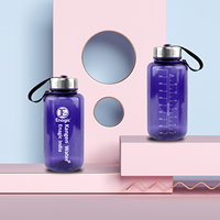 Bouteille d'eau de 1 litre (32 oz) sans BPA, en Tritan, à large ouverture, étanche, avec poignée, pour le fitness, la randonnée, grandes bouteilles d'eau