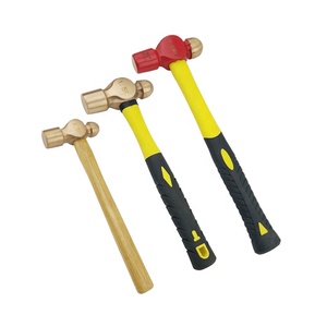 Martello in rame senza scintille manico in legno con martello a sfera in bronzo al berillio - Product Image 3