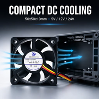 Ventilateur axial DC 5010 5CM 50x50x10mm à roulement à billes haute vitesse 5V 12V 24V pour refroidissement actif de GPU, mémoire et RAM