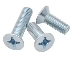 Tornillos de Cabeza Plana Avellanada Phillips DIN 965, Acero al Carbono Galvanizado con Zinc Azul Blanco, Acabado Liso - Product Image 6