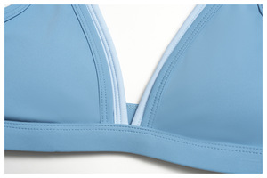 Double <b>Strap</b> Contrast Color Sports <b>Bra</b> High Waist Butt Lifting Biker Shorts 2 Piece Yoga Workout Set - Product Image 4