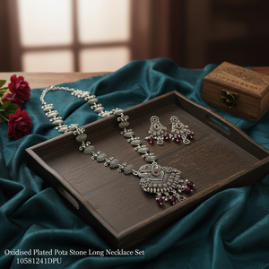 Ensemble de collier long en pierre de Pota plaquée oxydée 10581241DPU Collection de bijoux fins - Product Image 3