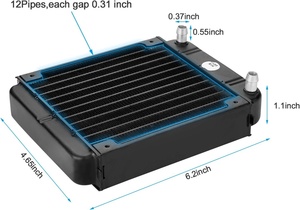 <span class=keywords><strong>AGPtek</strong></span> Radiateur d'eau en aluminium à 12 tubes, échangeur de chaleur pour PC, CPU, laser CO2, interface d'alimentation 3 broches, roulement à billes, boîtier d'ordinateur variable - Product Image 4