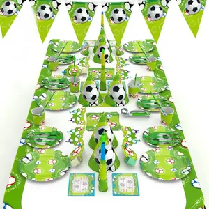 Vendita calda di Sport di gioco del Calcio di Festa A Tema Set Da Tavola Usa E Getta di Calcio Decorazioni della festa di Compleanno in Materiale Per Uso Alimentare