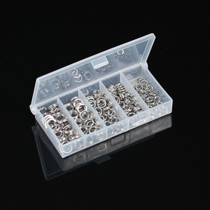 200 pièces/boîte en acier inoxydable pêche fendu O anneaux plat pêche pivotant noeud leurre Double boucle changement rapide pêche anneaux fendus - Product Image 1