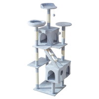 Arbre à chat multi-niveaux avec deux couchages, poteaux à gratter en sisal, structure d'escalade en peluche, mobilier d'intérieur pour chatons