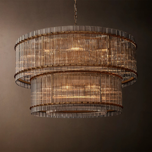 Lustre de luxe RHOEM San Marco en verre, à <span class=keywords><strong>deux</strong></span> niveaux, rond, pour escalier, salon, éclairage et décoration intérieure - Product Image 2