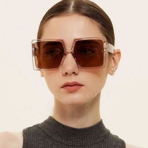 Lunettes de soleil carrées surdimensionnées noires à monture large, motif léopard vintage, avec logo personnalisé, protection UV400, pour femme, collection 2021 - Product Image 2