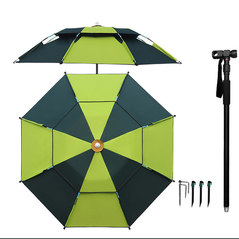 Straight Long Fishing Umbrella Black UV