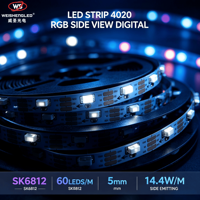 Bande LED numérique RVB SK6812 4020 à vision latérale 100 LED/m 5V, bande LED adressable, fabricant (Aucun avis pour le moment)