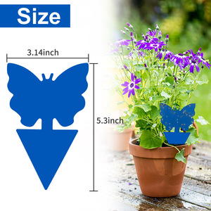Piège collant triangulaire bleu écologique et imperméable pour mouches des fruits, avec piquets <span class=keywords><strong>de</strong></span> fixation au sol, pour jardinage domestique et plantes en pot - En stock - Product Image 2