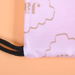 กระเป๋าหูรูดผ้าโพลีเอสเตอร์รีไซเคิลเป็นมิตรกับสิ่งแวดล้อมลายการ์ตูนสีชมพูทันสมัยและยั่งยืน - Product Image 5