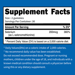 Gummies de sélénium essentiel pour adultes, marque privée OEM/ODM, pour le soutien immunitaire, 2 gummies par jour, flacon de 60 unités - Product Image 5