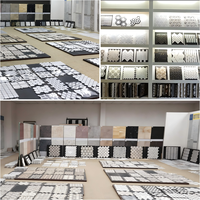 Mosaïques murales en marbre noir Marquina 7 mm carré, pierre flexible, mosaïques décoratives, intérieur d'hôtel, parquet