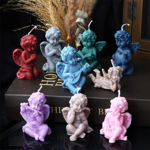 Molde de silicona DIY de ángel para velas, libro de lectura, ángel de música Pipa, molde de resina para jabón, molde de ángel lindo para decoración de regalos hechos a mano - Product Image 1
