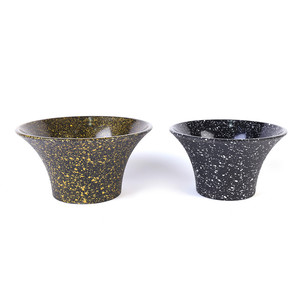 Yicai-macetas de melamina de plástico para interior, decoración de estilo moderno, macetas moteadas de boca <span class=keywords><strong>ancha</strong></span> - Product Image 4