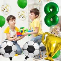 Ensemble de ballons en aluminium Trophée de champion de football, thème sportif, fournitures pour célébration d'anniversaire, pour fête de victoire, décoration pour événement de fans de la Coupe de football
