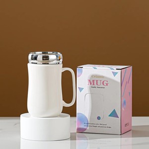 Creative Ceramic <b>Mug</b> Mirror Surface <b>Mug</b> with Lid Office <b>Large</b> Capacity Ceramic Water Cup Couple Coffee Milk Cup - Product Image 5